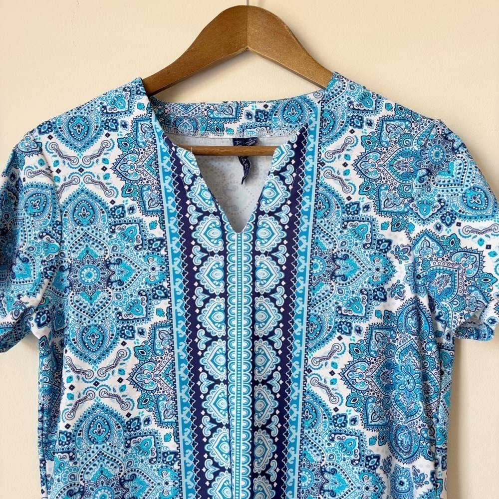 Aqua Et Sol Blue Swim Cover Up Dress Small UPF 50 - Picture 2 of 6